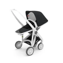 Poussette Upp Reversible : Châssis Blanc, Assise Réversible 8 Poussette Upp Reversible : Châssis Blanc, Assise Réversible -Bébés Produits Magasin a b d white black poussette reversible blanc noir greentom bambinou 2 1