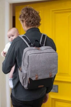 Sac à Dos à Langer George ECO Grey-Black 22 Sac à Dos à Langer George ECO Grey-Black -Bébés Produits Magasin bm1989 sac a dos a langer george grey black papa babymel bambinou