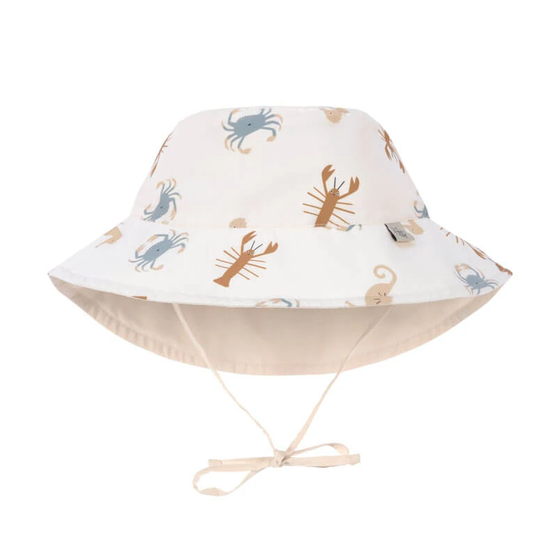 Lassig Chapeau Anti-UV Réversible Animaux De La Mer/blanc Cassé