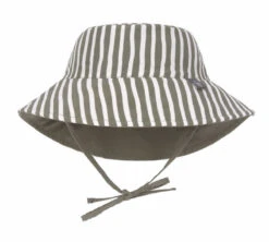 Lassig Chapeau Anti-UV Réversible Rayé Olive