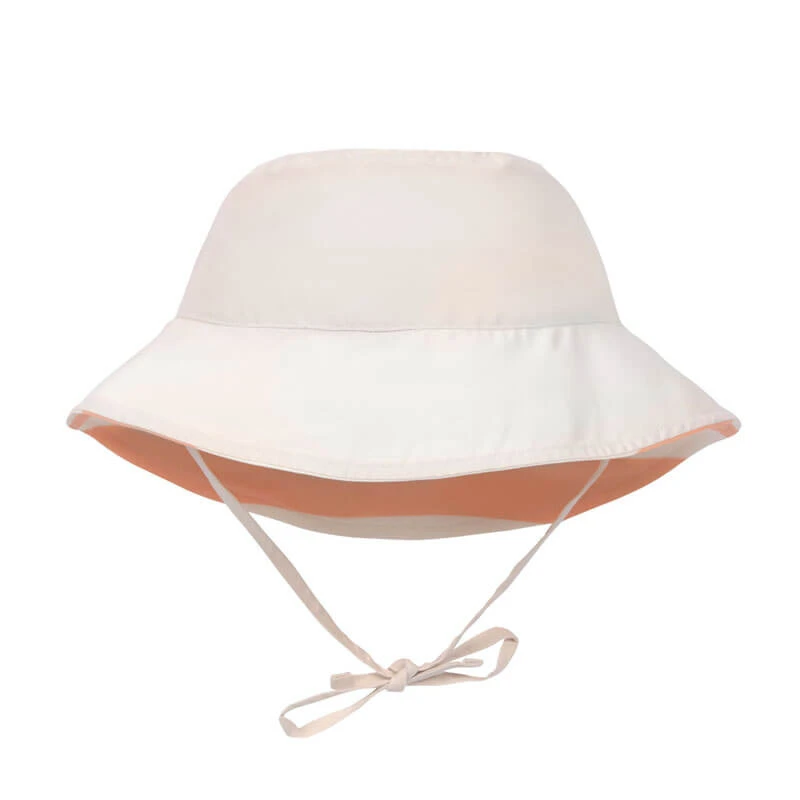 Lassig Chapeau Anti-UV Réversible Rayés Blanc Cassé/pêche – Image 2