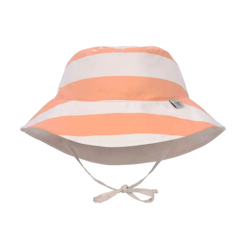 Lassig Chapeau Anti-UV Réversible Rayés Blanc Cassé/pêche