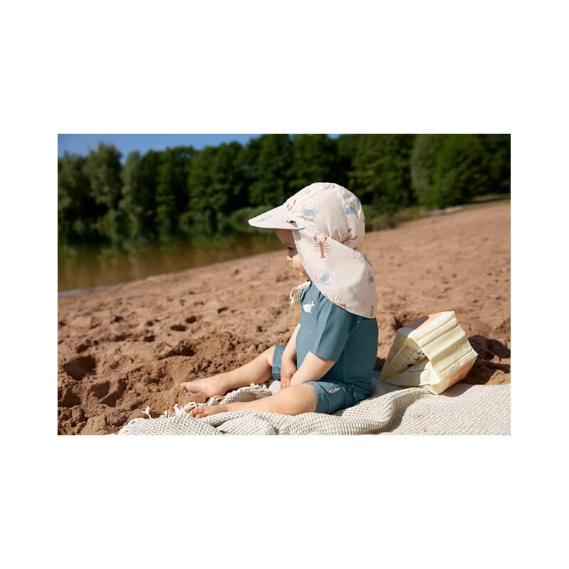 Lassig Chapeau De Soleil Protège-nuque Animaux De La Mer Blanc Cassé – Image 4