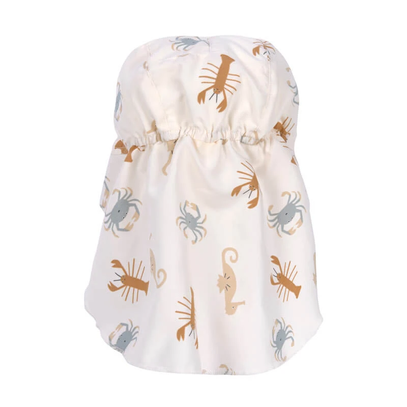 Lassig Chapeau De Soleil Protège-nuque Animaux De La Mer Blanc Cassé – Image 2