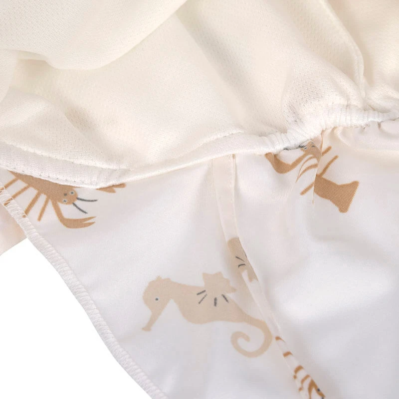 Lassig Chapeau De Soleil Protège-nuque Animaux De La Mer Blanc Cassé – Image 3