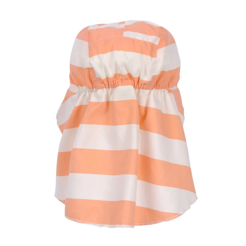 Lassig Chapeau De Soleil Protège-nuque Rayés Blanc Cassé/pêche – Image 2