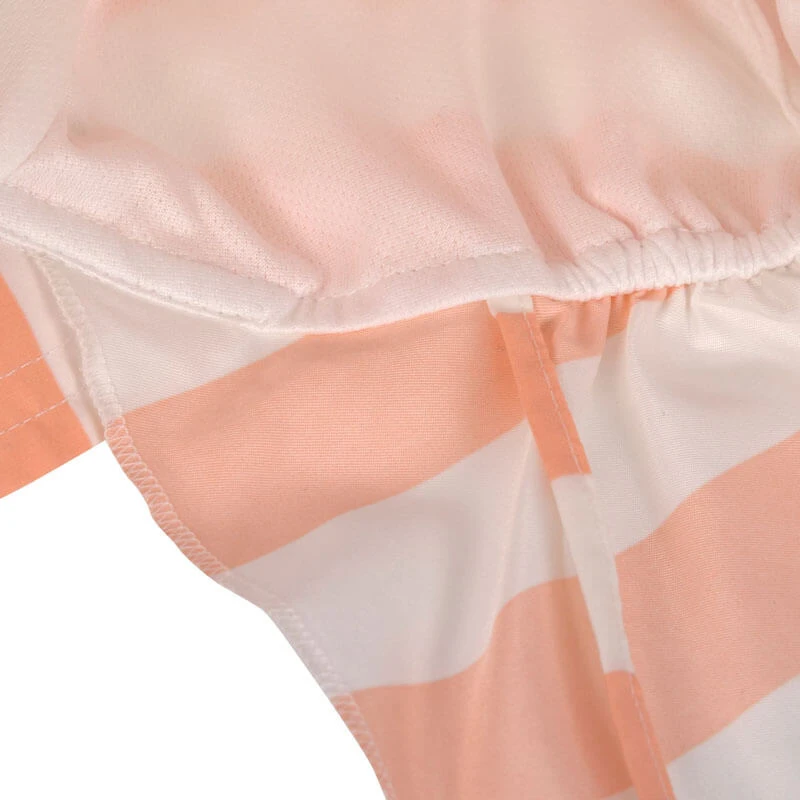 Lassig Chapeau De Soleil Protège-nuque Rayés Blanc Cassé/pêche – Image 3