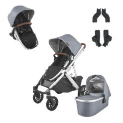Uppababy Pack Poussette Vista V2 Avec Nacelle + Second Siège Et Adaptateurs