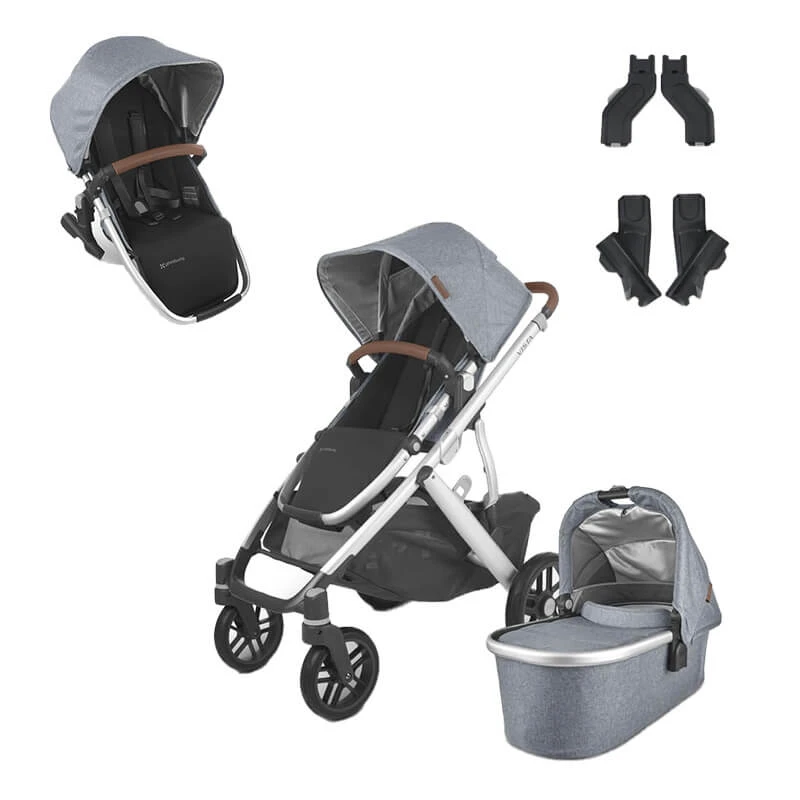 Uppababy Pack Poussette Vista V2 Avec Nacelle + Second Siège Et Adaptateurs