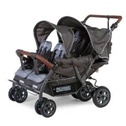 Childhome Poussette Quadruple + Housse Pluie + Pare-soleil Anthracite