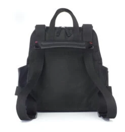 Sac à Dos à Langer Robyn En Cuir Vegan Noir -Bébés Produits Magasin sac dos langer robyn noir cuir vegan babymel bambinou bretelles