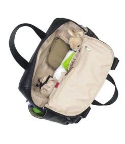 Sac à Dos à Langer Robyn En Cuir Vegan Noir -Bébés Produits Magasin sac dos langer robyn noir cuir vegan babymel bambinou interieur