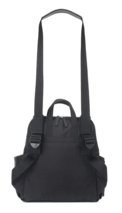 Sac à Dos à Langer Robyn En Cuir Vegan Noir -Bébés Produits Magasin sac dos langer robyn noir cuir vegan babymel bambinou sangle