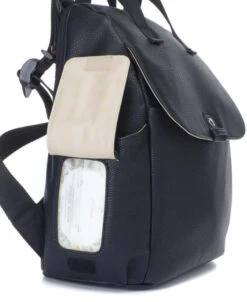 Sac à Dos à Langer Robyn En Cuir Vegan Noir -Bébés Produits Magasin sac dos langer robyn noir cuir vegan babymel bambinou serviettes