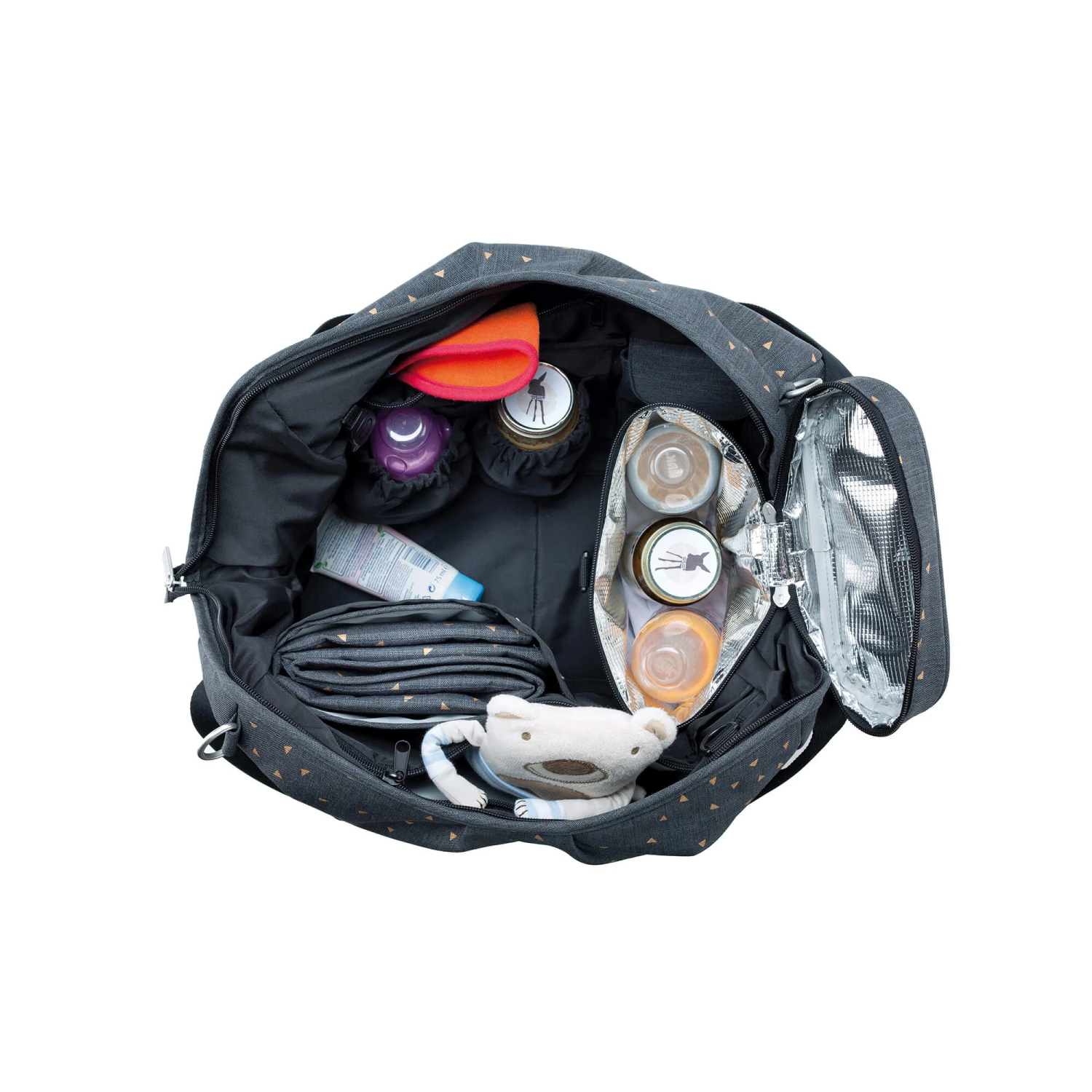 Lassig Sac à Langer Twin Triangle Gris Foncé 4 Lassig Sac à Langer Twin Triangle Gris Foncé – Image 2