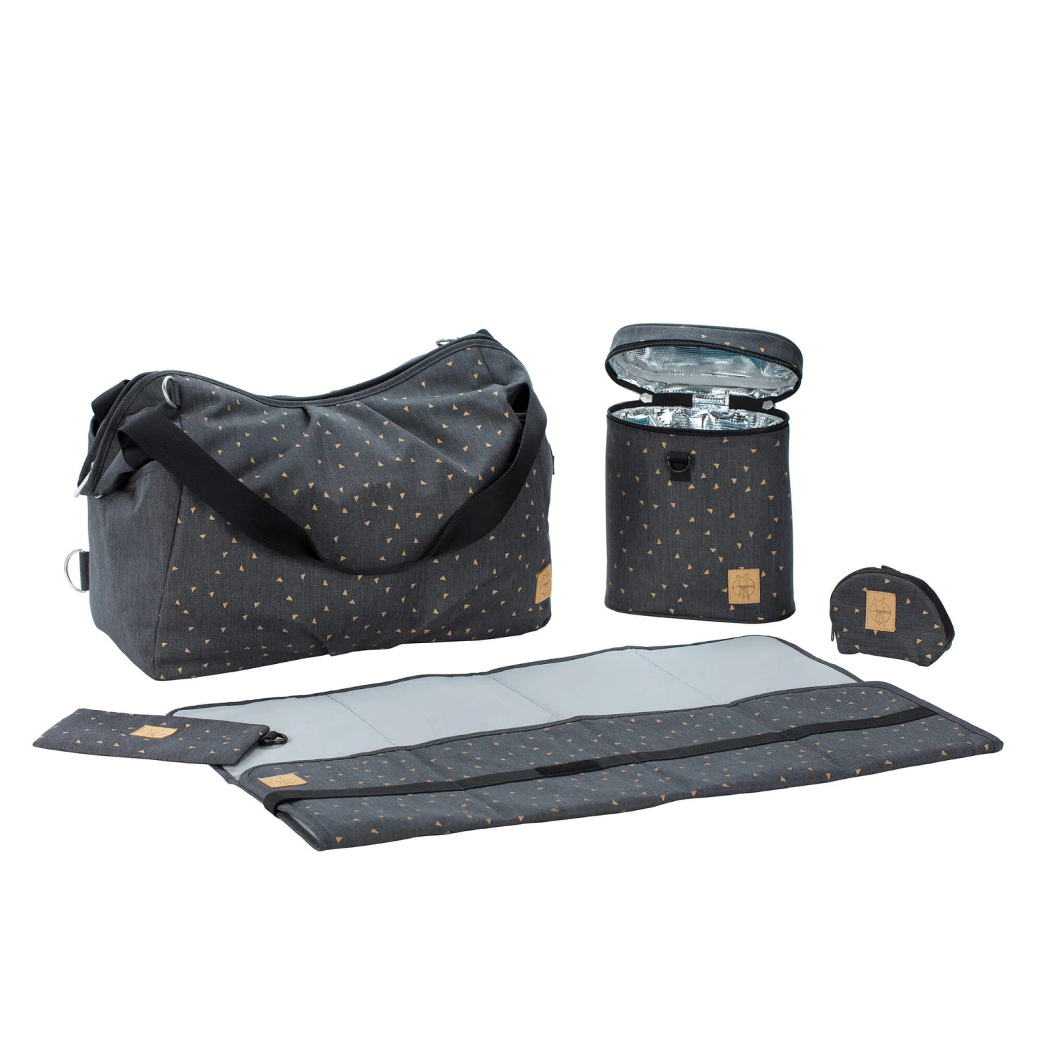 Lassig Sac à Langer Twin Triangle Gris Foncé 5 Lassig Sac à Langer Twin Triangle Gris Foncé – Image 3