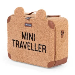 Childhome Valise Mini Traveller Teddy Brown 10 Childhome Valise Mini Traveller Teddy Brown -Bébés Produits Magasin valise mini traveller teddy brown childhome bambinou angle